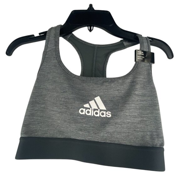 Adidas NWT Women's Power Medium Support Training Sports Bra XS A-C Gray Heather - Picture 7 of 7